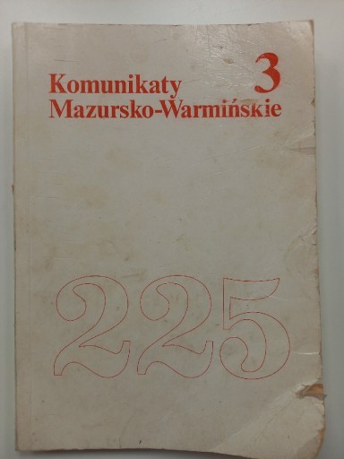 Zdjęcie oferty: KOMUNIKATY MAZURSKO-WARMIŃSKIE NR 3 (225) 1999