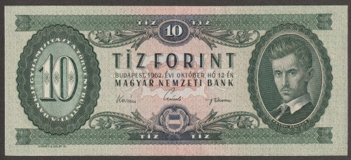 Zdjęcie oferty: Węgry 10 forintów 1962 - Petofi - stan 1/2 