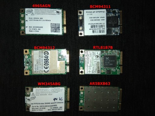 Zdjęcie oferty: Sprawne karty wifi do laptopów
