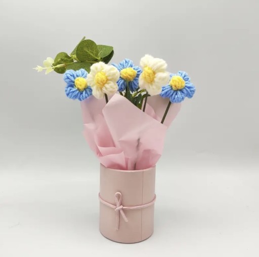 Zdjęcie oferty: Bukiet kwiatów szydełkowany Niebieski