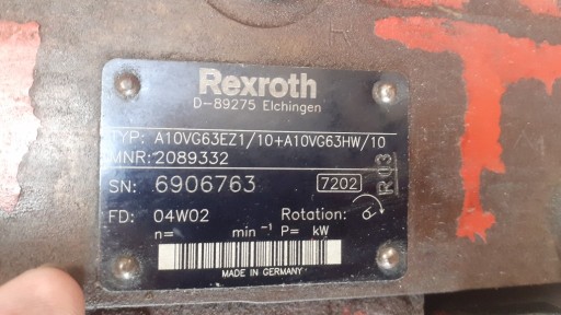 Zdjęcie oferty: Pompa Silnik Hydrauliczna Rexroth A10VG63EZ1