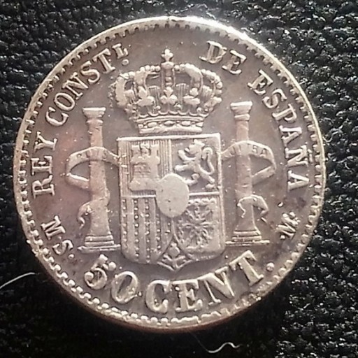Zdjęcie oferty: A30 Hiszpania 50 centimos 1880 Alfonso XII