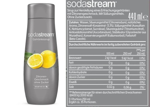 Zdjęcie oferty: SYROP SODASTREAM  CYTRYNA  BEZ CUKRU