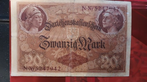 Zdjęcie oferty: Niemcy Banknot 20 Marek 1914 r. seria N
