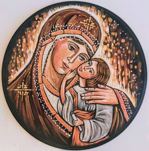 Zdjęcie oferty: Ikona pisana Matki Boskiej z Dzieciątkiem 