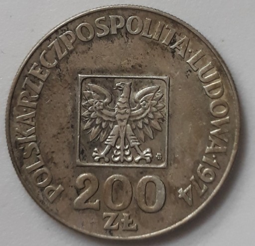 Zdjęcie oferty: Polska 200 złotych, 1974 30 lat PRL , Srebro