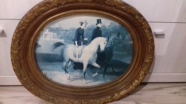 Zdjęcie oferty: Obraz dama na białym koniu 