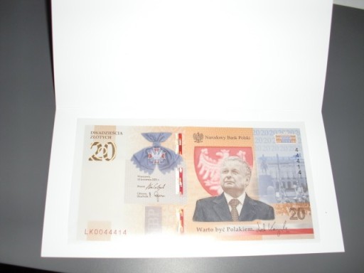 Zdjęcie oferty: banknot kolekcjonerski 20zł Lech Kaczyński