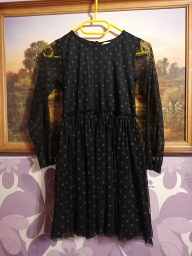 Zdjęcie oferty: Sukienka czarno/szara galowa+sweterek rozpinany 
