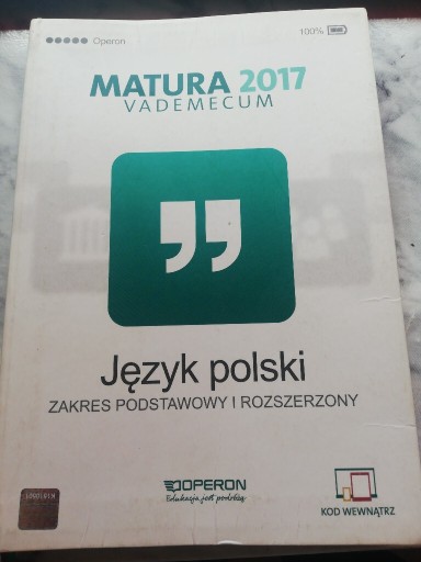 Zdjęcie oferty: Matura 2017 Vademecum Język polski, podst i rozsz