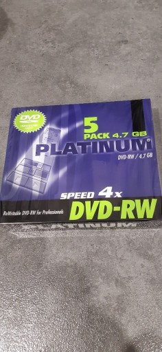 Zdjęcie oferty: Płyta PLATINUM DVD-RW 4,7GB x 5 szt + case slim