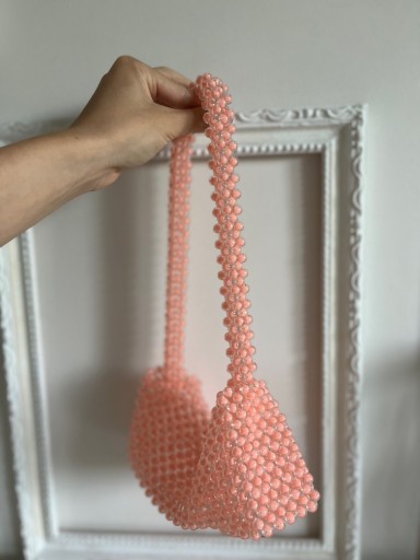 Zdjęcie oferty: Różowa torebka handmade z koralików 
