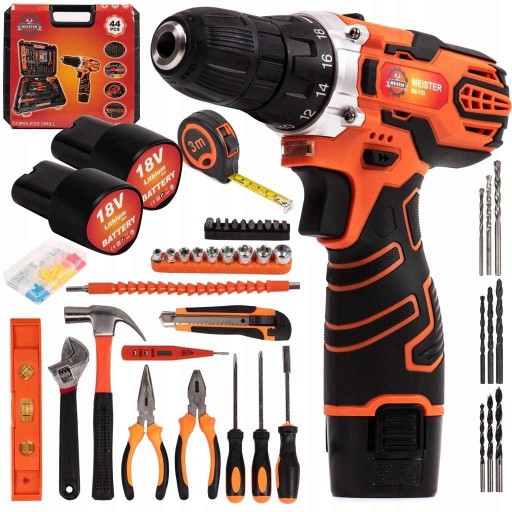 Zdjęcie oferty: WKRĘTARKA AKUMULATOROWA MEISTER 18V + 2 AKU + 44 ELEMENTY w WALIZCE