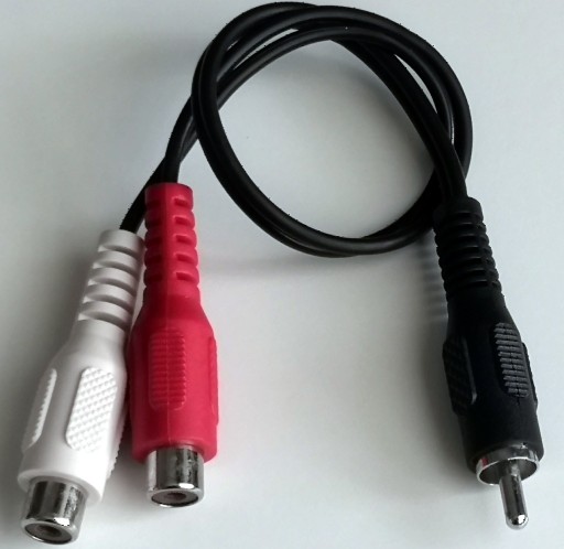 Zdjęcie oferty: Kabel Adapter 2xRCA gniazdo - 1xRCA wtyk, dł.0,2m