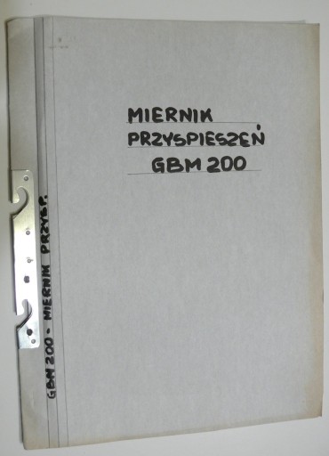 Zdjęcie oferty: Instrukcja MIERNIK PRZYSPIESZEŃ GBM200