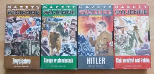 Zdjęcie oferty: GAZETY WOJENNE 4x kasety VHS Hitler Zwycięstwo