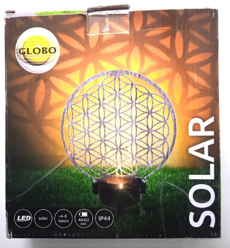 Zdjęcie oferty: Lampa solarna GLOBO srebrno-czarny okrąg
