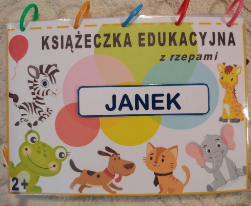 Zdjęcie oferty: Laminowana książeczka edukacyjna rzepy imię dzieck