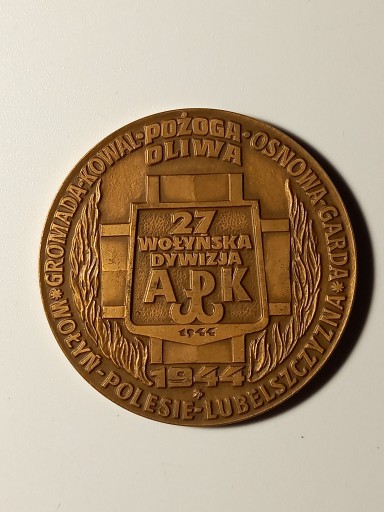 Zdjęcie oferty: Medal 27 Wołyńska Dywizja AK 1944