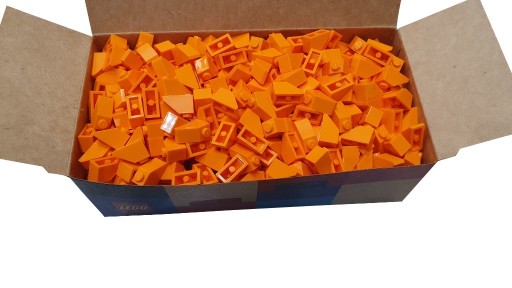 Zdjęcie oferty: LEGO pudełko klocków: skos pomarańczowy 2x1 3040