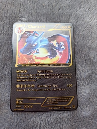 Zdjęcie oferty: Metalowa czarna karta pokemon Charizard 