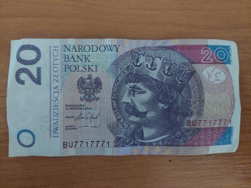 Zdjęcie oferty: Banknot 20 zł. Nietypowy numer.