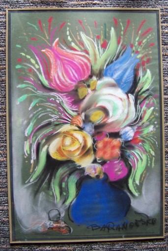Zdjęcie oferty: Pastele kwiaty Stanisław Baranowski 52 cm x 34 cm