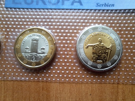 Zdjęcie oferty: Set monet Euro Próba Serbia 2006 r 8 próbnych monet w blistrze zestaw