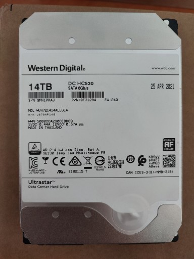 Zdjęcie oferty: Dysk twardy Western Digital DC HC530 3.5 HDD 14TB