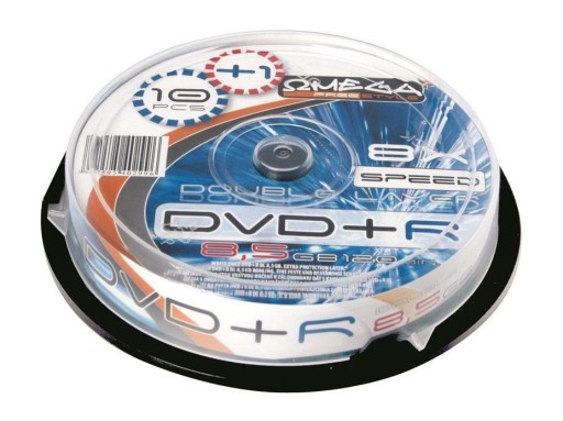 Zdjęcie oferty: Płyty DVD+R DL 8,5 GB zapis 8x Omega FreeStyle, 10 szt. nowe