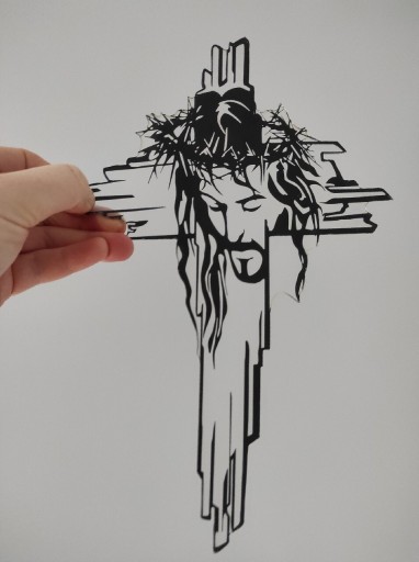 Zdjęcie oferty: Nowy witraż witrażyk dekoracja okienna krzyż Jezus Chrystus 