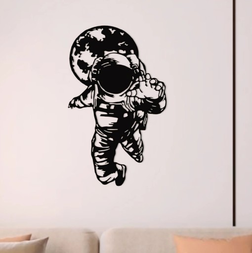 Zdjęcie oferty: Astronauta, Kosmos, Kosmonauta. Obraz z drewna