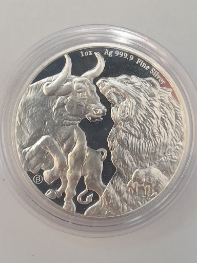 Zdjęcie oferty: Srebrna moneta Bull & Bear, Tokelau 1 oz 2021