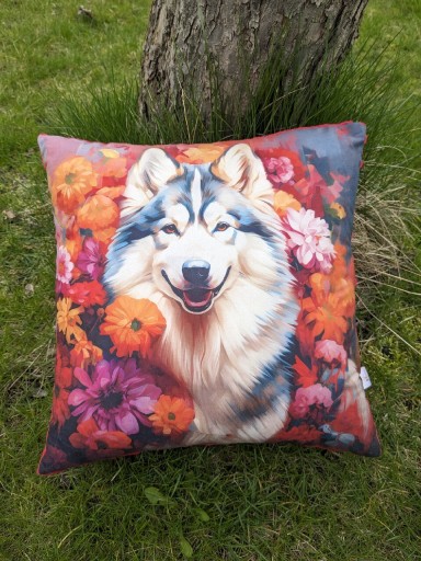 Zdjęcie oferty: Poduszka dekoracyjna 38x38 husky pies urodziny 