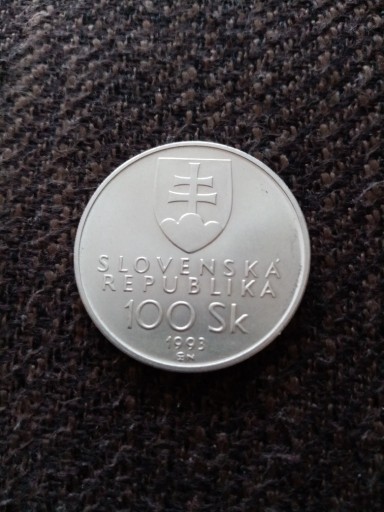 Zdjęcie oferty: 100 koron Słowacja 1993 - srebro, Ag (UNC) 