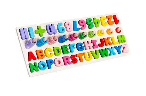 Zdjęcie oferty: Układanka drewniana alfabet i cyfry Kruzzel