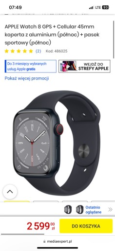 Zdjęcie oferty: Apple wach 8 45mm 