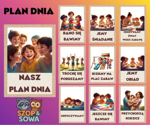Zdjęcie oferty: Plansze demonstracyjne przedszkole plan dnia rutyna plik PDF