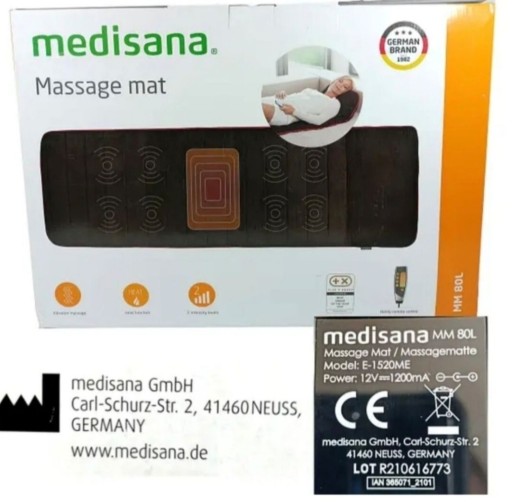 Zdjęcie oferty: MEDISANA MM 80L Mata masująca do masażu z funkcją wibracji i grzewczą