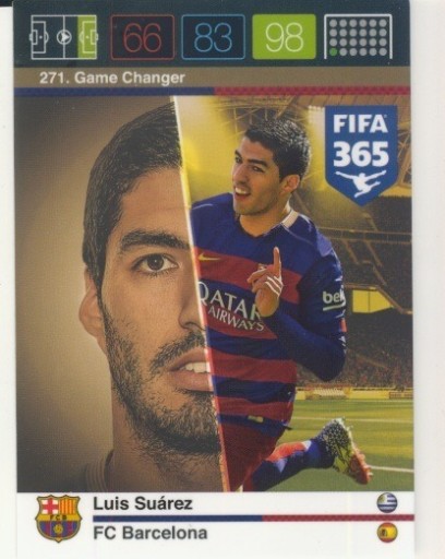 Zdjęcie oferty: PANINI FIFA 365 2016 SUAREZ BARCELONA CHANGER