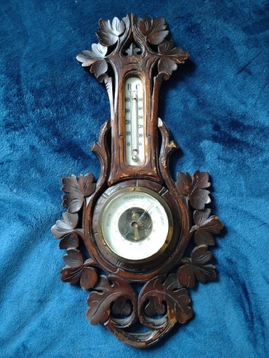 Zdjęcie oferty: stary barometr drewniany z termometrem 