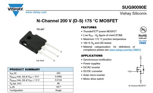 Zdjęcie oferty: Tranzystory N-MOSFET Vishay G90090E x18 szt