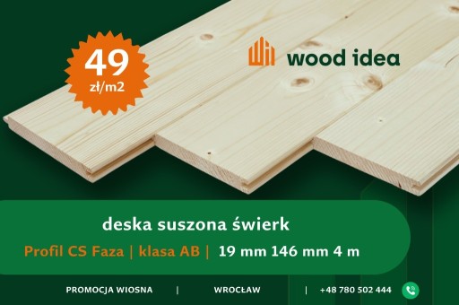 Zdjęcie oferty: Deska elewacyjna świerk: 19x146 mm 4 m, klasa AB