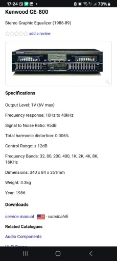 Zdjęcie oferty: Eqalizer  Kenwood GE-800