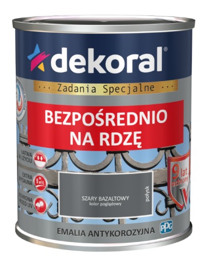 Zdjęcie oferty: Dekoral emalia na rdzę SZARY BAZ 7012 połysk 0,65L