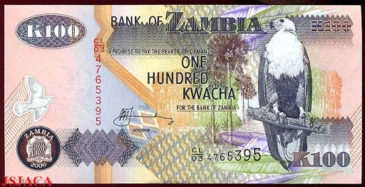 Zdjęcie oferty: ZAMBIA 100 Kwacha 2006