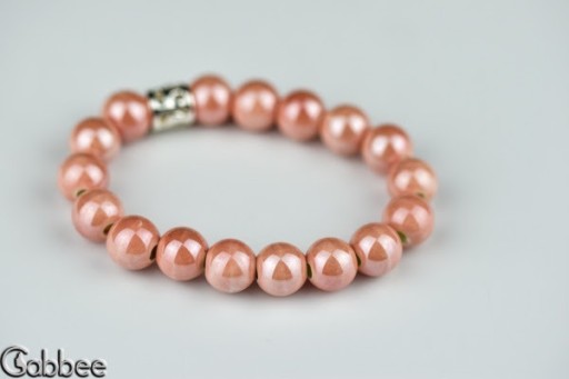 Zdjęcie oferty: Różowa bransoletka z naturalnych kamieni