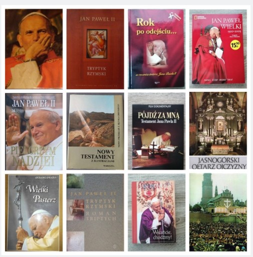 Zdjęcie oferty: Półka książek - Jan Paweł II - książki religijne i nie tylko