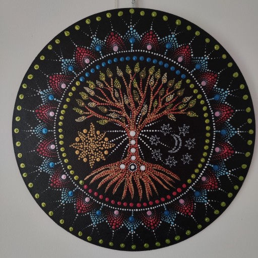 Zdjęcie oferty: Mandala, obraz, rękodzieło, dot, Drzewo Życia