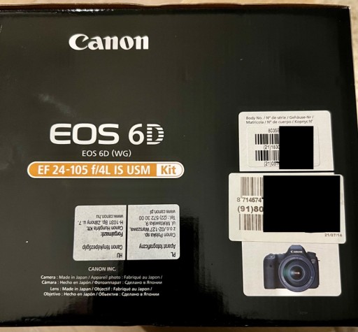 Zdjęcie oferty: Canon EOS6D+ obiektyw EF24-105 f/4L IS USM+ UV +